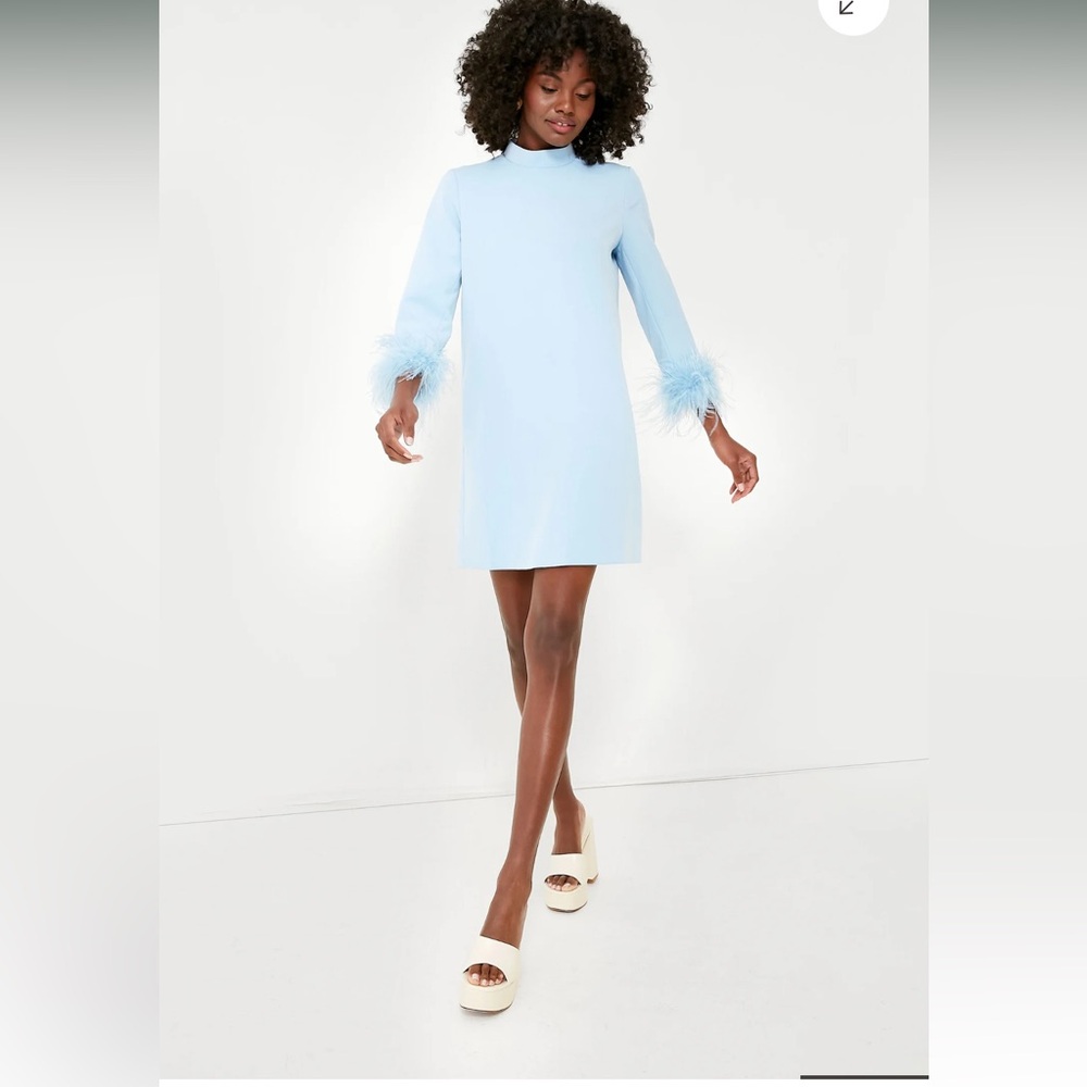 Light Blue Feather Mod Ellie Dress